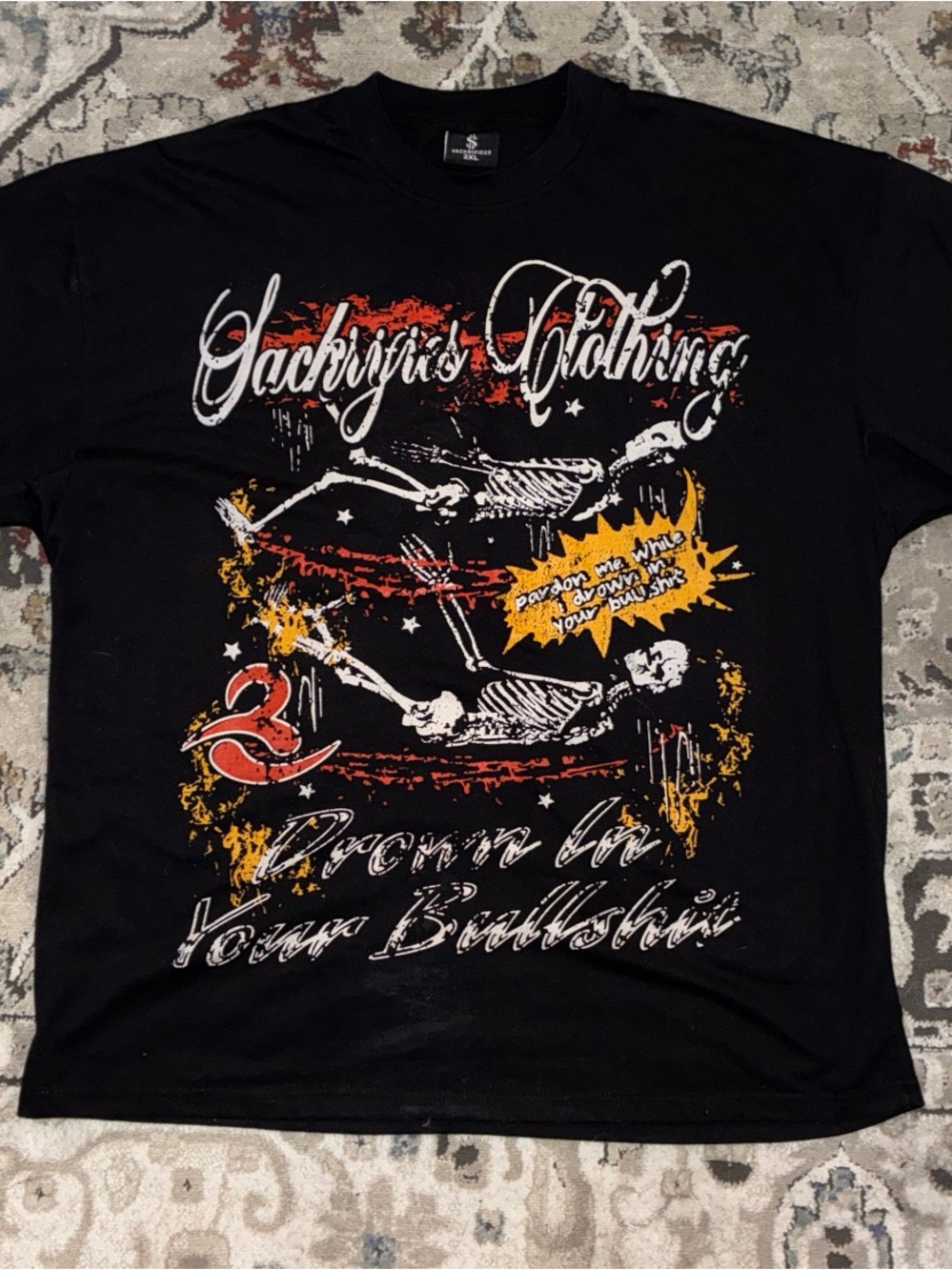 Sackrifices Clothing Black Skeleton Tee XXL